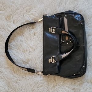 Vintage Nine West Foldover Pantent PVC Multi-Wear Shoulder Bag